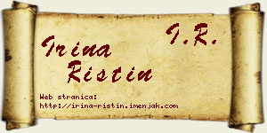 Irina Ristin vizit kartica